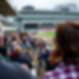 Horse racing track with spectators