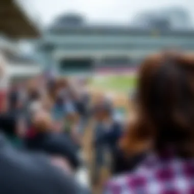 Horse racing track with spectators