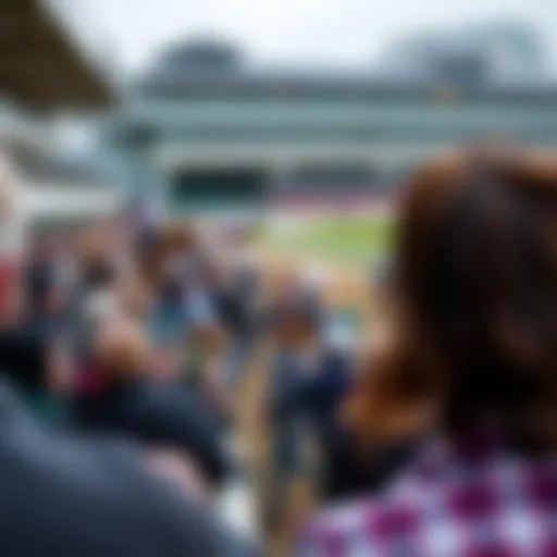 Horse racing track with spectators