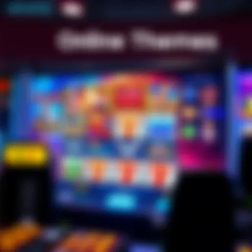 A vibrant online slot game interface showcasing various themes