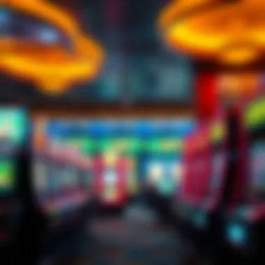 A vibrant casino setting with slot machines