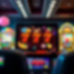 Illustration of various online slot game interfaces