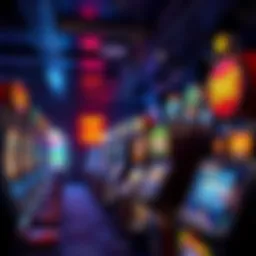 An array of classic slot machines with vibrant designs