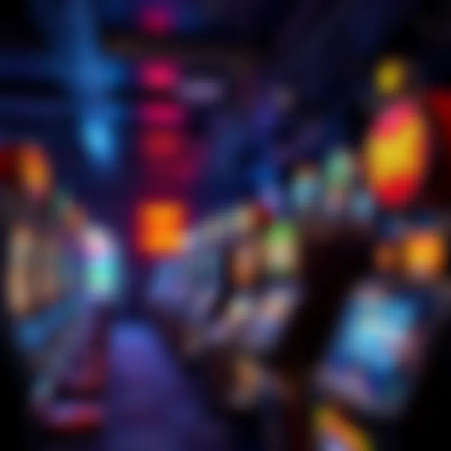 An array of classic slot machines with vibrant designs