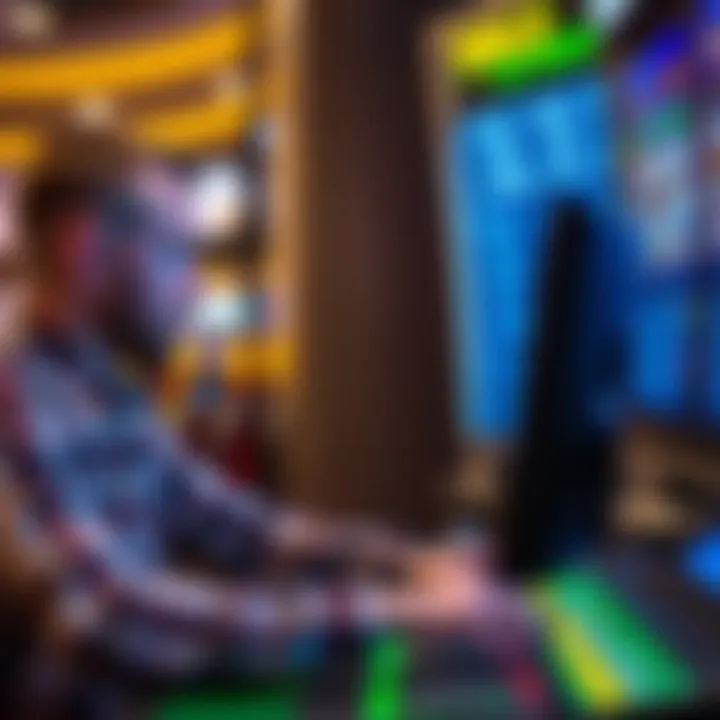 Strategic Betting in Online Slots An engaging visual of a player strategizing bets in online gaming